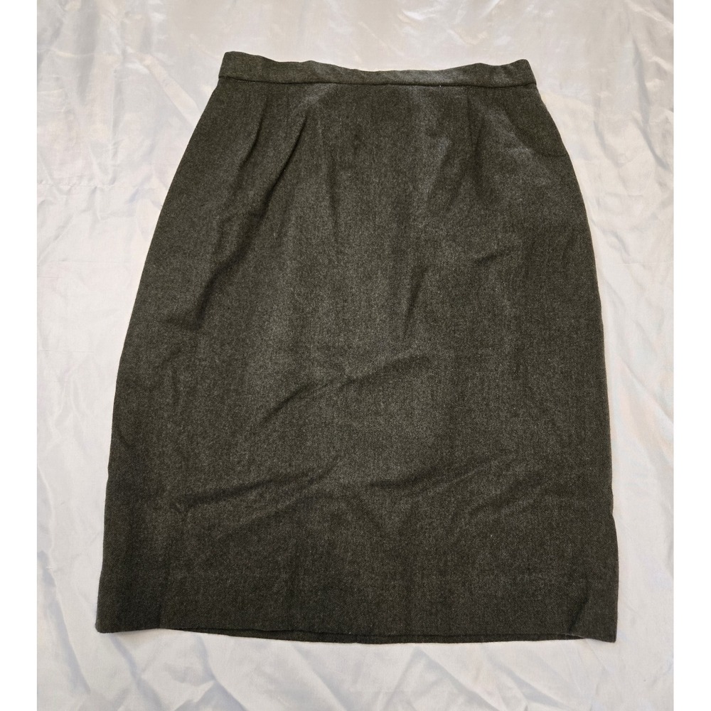 Vtg Pendleton 100% Wool Skirt‎ Womens 6 Lined Olive Army Green Classic Midi USA